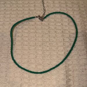 Emerald Green Beaded Choker Necklace - Women Jewelry